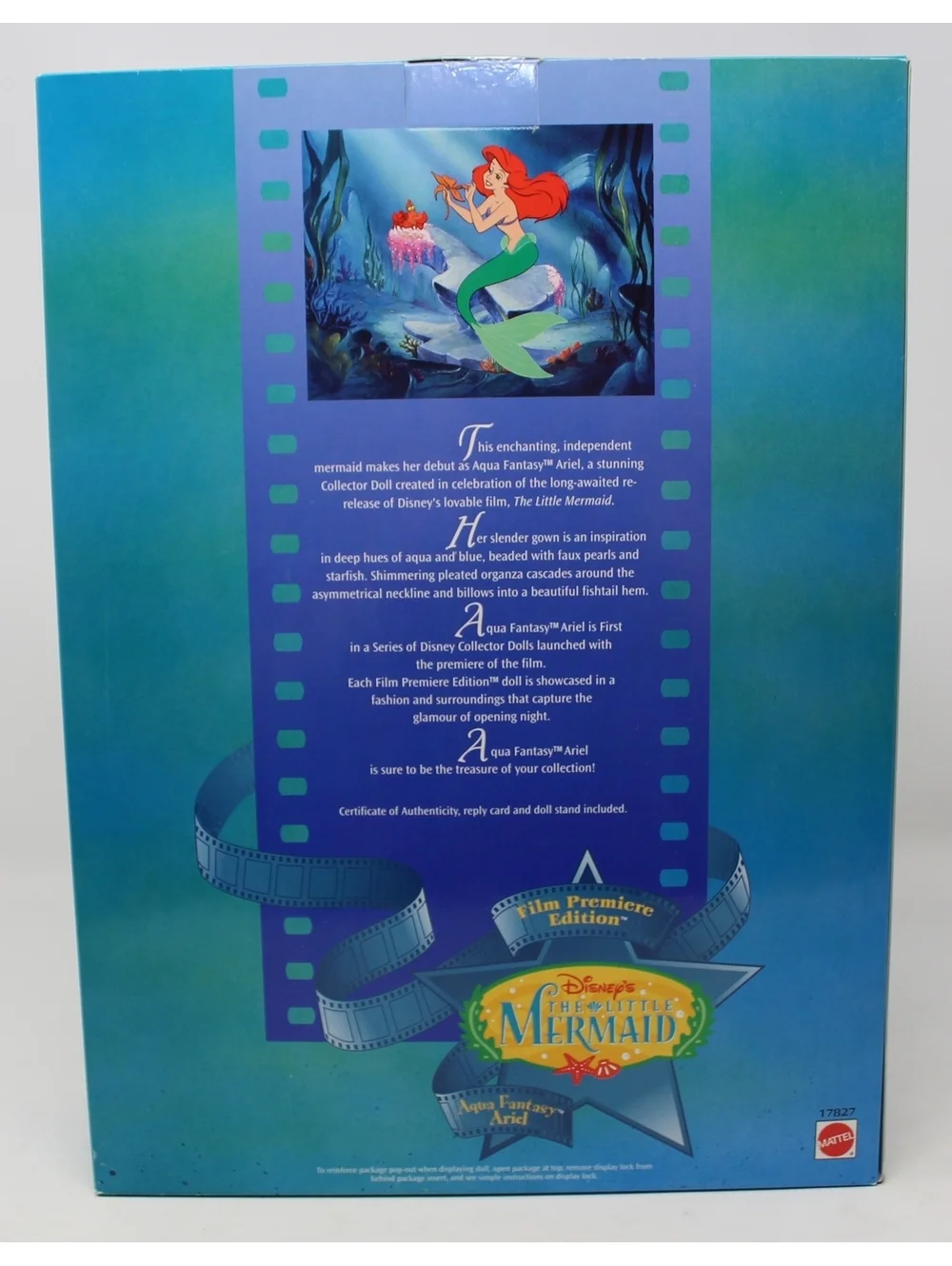 NRFB Mattel Aqua Fantasy Ariel Barbie Doll Disney The Little Mermaid #17827 VTG